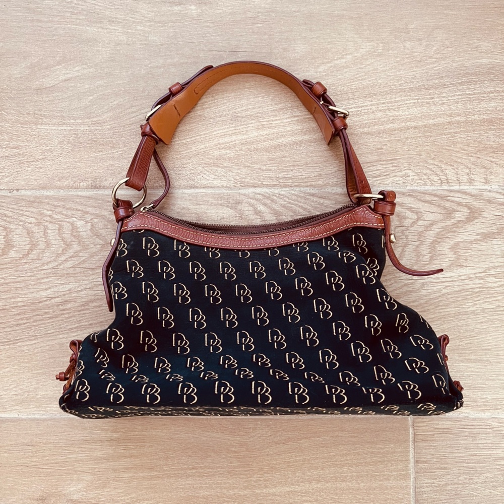 Dooney & Bourke Black with Brown Trim Mini Shoulder Bag - Picture 4 of 6